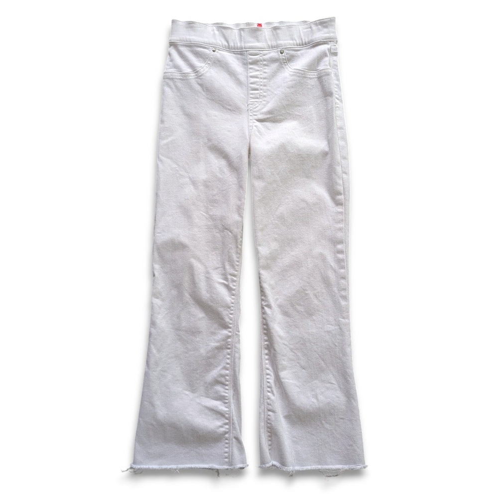 SPANX Cropped Flare Denim Jeans White Pull On High Rise Sz S - Picture 5 of 12